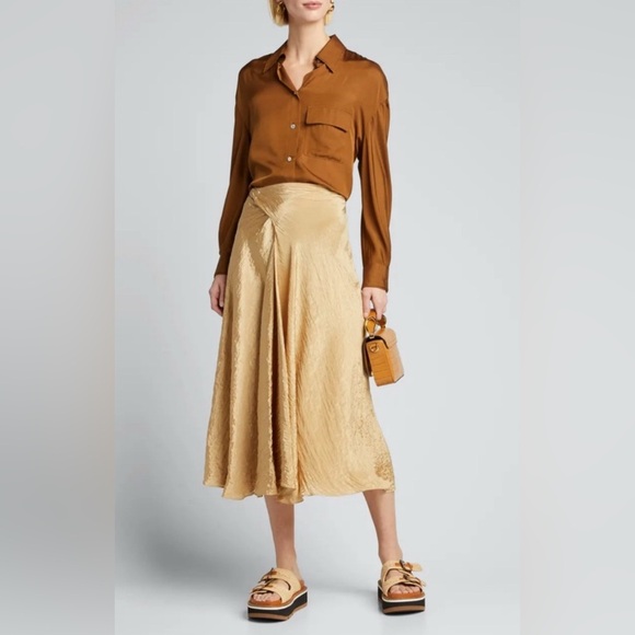 Vince Textured Drape Maxi Skirt, Size 4
